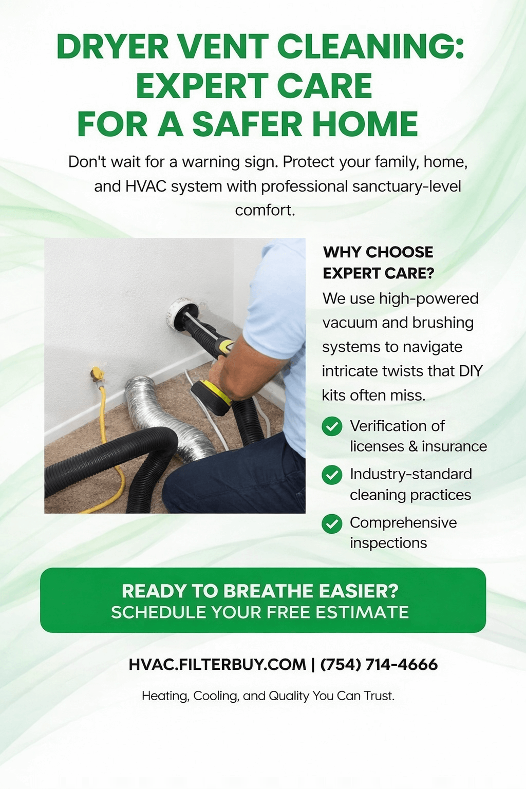Infographic of When to Call for Dryer Vent Cleaning: Key Signs to Watch For
