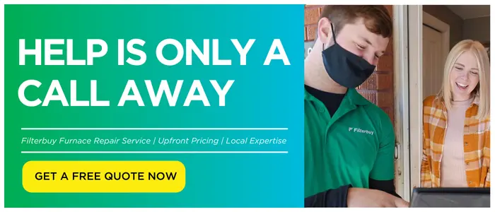 Filterbuy furnace repair technician providing upfront pricing and local HVAC service with free quote offer.