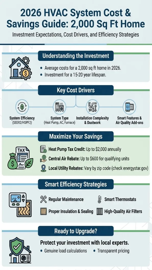 Infographic of Average Cost of New HVAC System in 2000 Sq Ft House: What to Expect