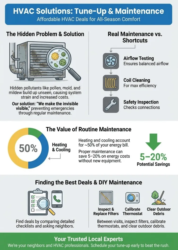 Infographic of AC Tune Up Specials Near Me: Affordable Local HVAC Deals to Keep Your Home Cooler, Cleaner, and Running More Efficiently All Season Long