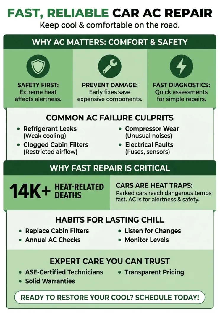 Infographic of Best Top Car AC Repair Near Me Open Now for Fast, Reliable Service That Keeps You Cool and Comfortable on the Road