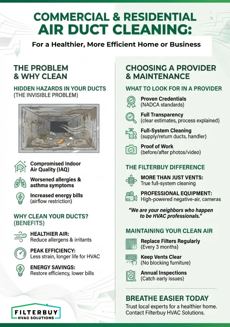 Infographic of Find the Best Commercial & Residential HVAC Air Duct Cleaning Near Me for a Healthier, More Efficient Home or Business