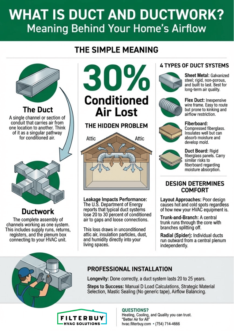 Infographic of Duct & Ductwork Meaning: What Is the System Behind Your Air?